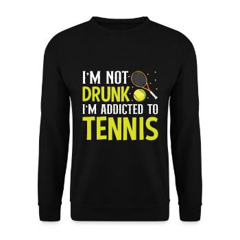 Ich Bin Süchtig Nach Tennis Lustige Sportspieler - Unisex Pullover - Schwarz - Vorne - Alina (178cm) & Michal (187cm)