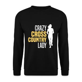 Crosslauf | Cross Country Läufer Berglauf Geschenk - Unisex Pullover - Schwarz - Vorne - Alina (178cm) & Michal (187cm)