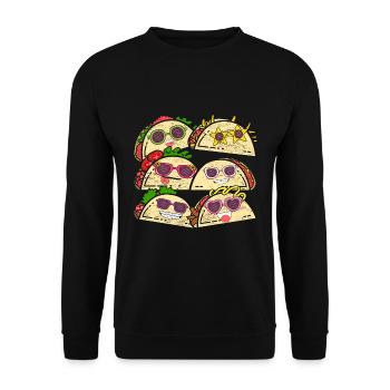 Coole Sonnenbrille Fiesta Geschenk Lustiges Taco - Unisex Pullover - Schwarz - Vorne - Alina (178cm) & Michal (187cm)
