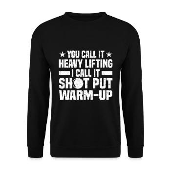 Kugelstoßen Leichtathletik | Sport Athlet Geschenk - Unisex Pullover - Schwarz - Vorne - Alina (178cm) & Michal (187cm)