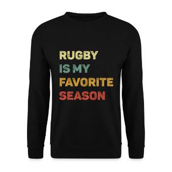 Rugby Is My Favorite Season Retro - Unisex Sweatshirt - black - Front - Alina (178cm) & Michal (187cm)