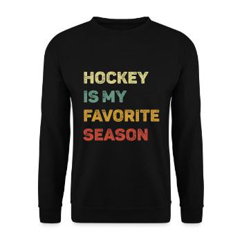 Hockey Is My Favorite Season Retro - Unisex Sweatshirt - black - Front - Alina (178cm) & Michal (187cm)