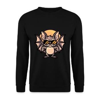 Fledermaus Cool Tier - Unisex Pullover - Schwarz - Vorne - Alina (178cm) & Michal (187cm)