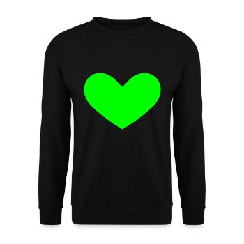 Green heart - Unisex Sweatshirt - black - Front - Alina (178cm) & Michal (187cm)