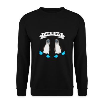 I love a pair of boobies | blue footed booby birds - Unisex Sweatshirt - black - Front - Alina (178cm) & Michal (187cm)