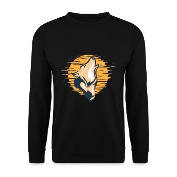Howling Wolf Moonlight Wolf - Unisex Sweatshirt - black - Front - Alina (178cm) & Michal (187cm)