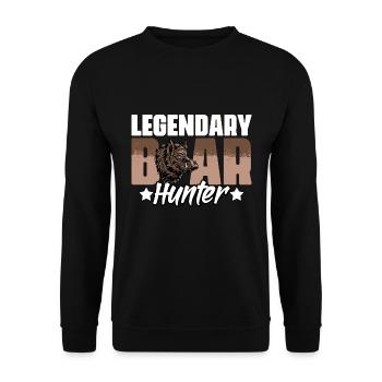 Legendary funny Grunt hunting humor for - Unisex Sweatshirt - black - Front - Alina (178cm) & Michal (187cm)