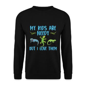 Gecko - Unisex Sweatshirt - black - Front - Alina (178cm) & Michal (187cm)