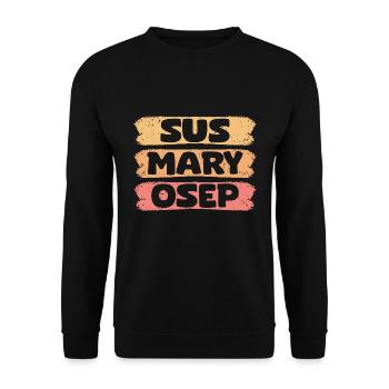Sus Mary Osep Retro Pinoy Expression For A - Unisex Pullover - Schwarz - Vorne - Alina (178cm) & Michal (187cm)