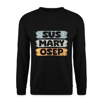 Vintage Sus Mary Osep Pinoy Expression For - Unisex Pullover - Schwarz - Vorne - Alina (178cm) & Michal (187cm)