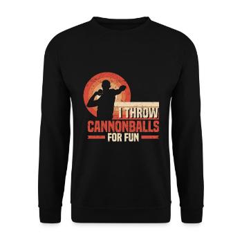 Kugelstoßen Leichtathletik | Sport Athlet Geschenk - Unisex Pullover - Schwarz - Vorne - Alina (178cm) & Michal (187cm)