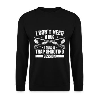 Trapschießen | Schießsport Fallenschießen Geschenk - Unisex Pullover - Schwarz - Vorne - Alina (178cm) & Michal (187cm)