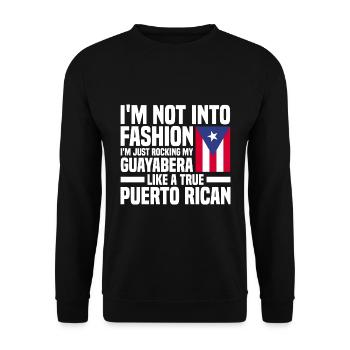 Puerto Rico Flagge | Puerto Ricaner Geschenkideen - Unisex Pullover - Schwarz - Vorne - Alina (178cm) & Michal (187cm)