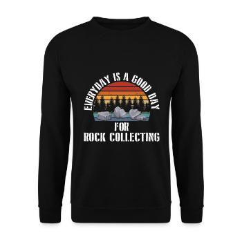 Geologie Steine Sammeln | Edelstein Stein Geschenk - Unisex Pullover - Schwarz - Vorne - Alina (178cm) & Michal (187cm)