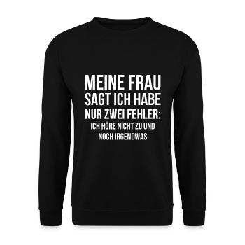 Lustig Cool Spaß Humor Witzig Geschenk - Unisex Pullover - Schwarz - Vorne - Alina (178cm) & Michal (187cm)