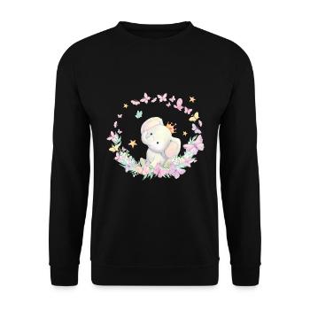 Doux éléphant bébé - Sweat-shirt Unisexe - noir - Devant - Alina (178cm) & Michal (187cm)