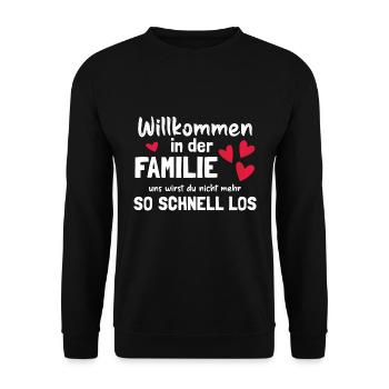 Bester Schwiegersohn Familie - Unisex Pullover - Schwarz - Vorne - Alina (178cm) & Michal (187cm)