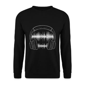 Music Headphone Equalizer Gift Soundwave - Unisex Sweatshirt - black - Front - Alina (178cm) & Michal (187cm)