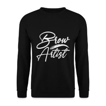 Make Up Artist Gift Beauty Brow Artist - Unisex Sweatshirt - black - Front - Alina (178cm) & Michal (187cm)