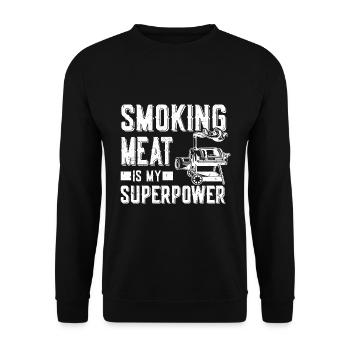 Fleisch Smoker - Unisex Pullover - Schwarz - Vorne - Alina (178cm) & Michal (187cm)