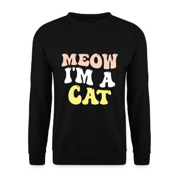 Miaou je suis un chat - drôle de chat - Sweat-shirt Unisexe - noir - Devant - Alina (178cm) & Michal (187cm)
