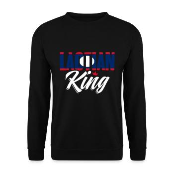 Awesome Laotian King Laos Flag For Laotian Roots - Unisex Sweatshirt - black - Front - Alina (178cm) & Michal (187cm)