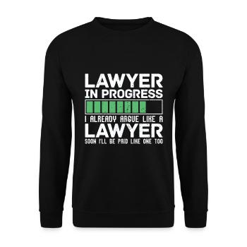 Avocat en formation Avocat de cadeau drôle - Sweat-shirt Unisexe - noir - Devant - Alina (178cm) & Michal (187cm)