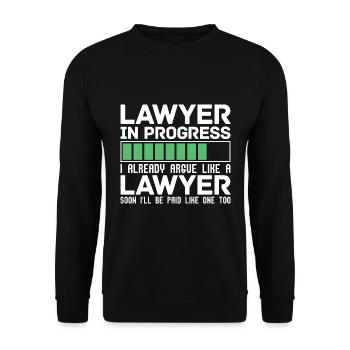 Lustiges Geschenk Ich streite schon wie ein Anwalt - Unisex Pullover - Schwarz - Vorne - Alina (178cm) & Michal (187cm)