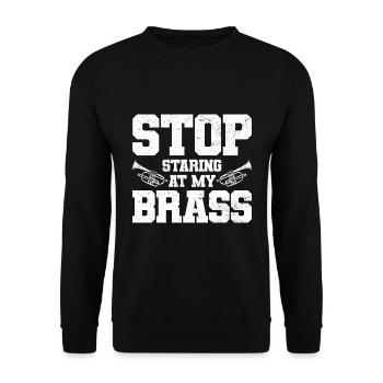 Mellophon Spieler | Musik Marschmusik Geschenkidee - Unisex Pullover - Schwarz - Vorne - Alina (178cm) & Michal (187cm)