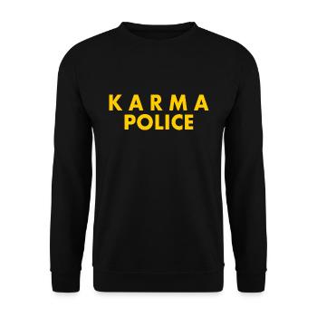 Karma police - Unisex Pullover - Schwarz - Vorne - Alina (178cm) & Michal (187cm)