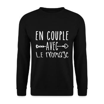 Couples with Cheese, Cheese Fans Gift - Unisex Sweatshirt - black - Front - Alina (178cm) & Michal (187cm)