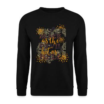Black like devil-hot like hell- Coffee- Kaffee - Unisex Pullover - Schwarz - Vorne - Alina (178cm) & Michal (187cm)