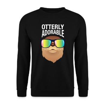 Otterly Adorable - Otter With Rainbow Sunglasses - Unisex Sweatshirt - black - Front - Alina (178cm) & Michal (187cm)