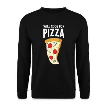 Will Code For Pizza - Funny Programmer Slogan - Unisex Sweatshirt - black - Front - Alina (178cm) & Michal (187cm)