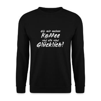 coffee - Unisex Sweatshirt - black - Front - Alina (178cm) & Michal (187cm)