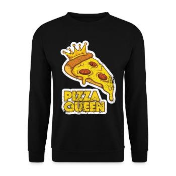 Queen Pizza Graphic - Sweat-shirt Unisexe - noir - Devant - Alina (178cm) & Michal (187cm)