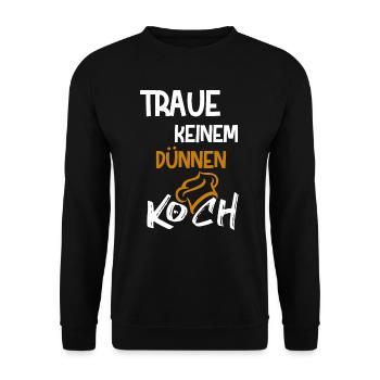 Pas mince cuisiner / manger, drôle, cadeau - Sweat-shirt Unisexe - noir - Devant - Alina (178cm) & Michal (187cm)