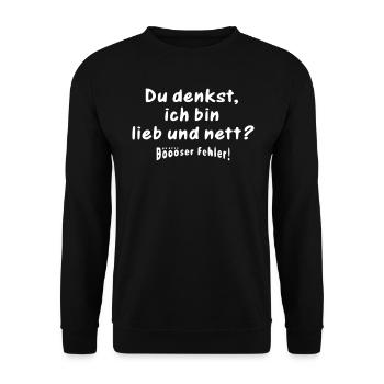 Böser Fehler. - Unisex Pullover - Schwarz - Vorne - Alina (178cm) & Michal (187cm)
