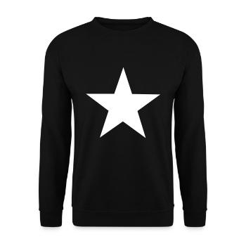 White symbolic fashion trend star gift - Unisex Sweatshirt - black - Front - Alina (178cm) & Michal (187cm)