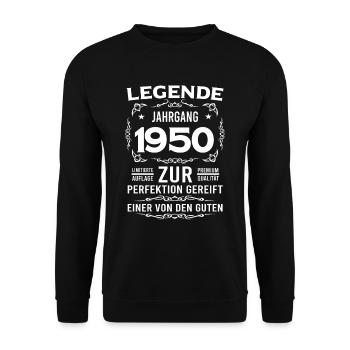 71. Geburtstag geschenk - Unisex Pullover - Schwarz - Vorne - Alina (178cm) & Michal (187cm)