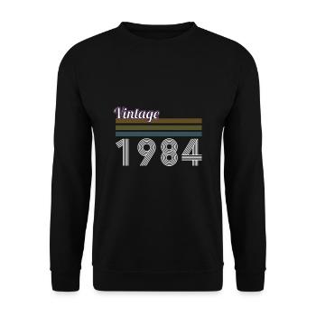 Vintage 1984, retro Geburtstag Geschenk - Unisex Pullover - Schwarz - Vorne - Alina (178cm) & Michal (187cm)
