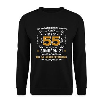 Lustige Geschenkidee für Großeltern zum 55.Bday - Unisex Pullover - Schwarz - Vorne - Alina (178cm) & Michal (187cm)