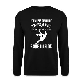 Therapy L'escalade de bloc Cadeau Escalade Mur - Unisex Sweatshirt - black - Front - Alina (178cm) & Michal (187cm)
