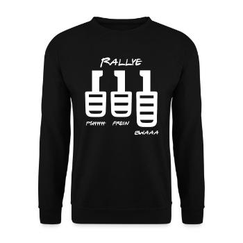 Rallye Car Racing Motorsport Sportscar Car Three - Unisex Pullover - Schwarz - Vorne - Alina (178cm) & Michal (187cm)