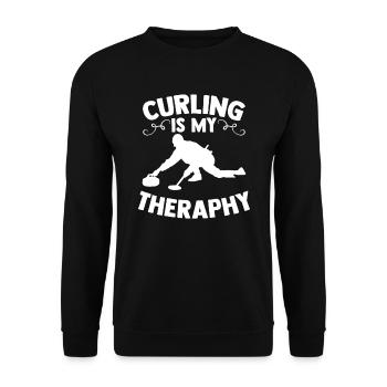 Curling - Unisex Pullover - Schwarz - Vorne - Alina (178cm) & Michal (187cm)