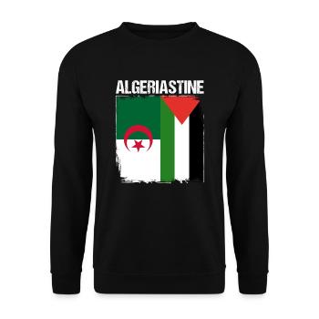 Algeriastine Palästina Free Palestine Algerien - Unisex Pullover - Schwarz - Vorne - Alina (178cm) & Michal (187cm)