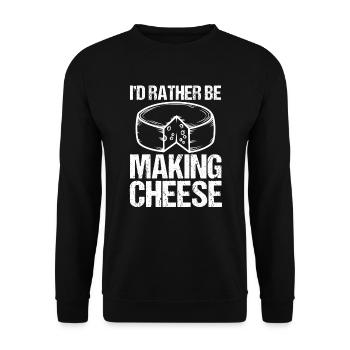 Je préférerais le fromage fromage-fromage-fromage-amateur de fromage - Sweat-shirt Unisexe - noir - Devant - Alina (178cm) & Michal (187cm)