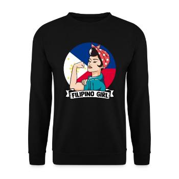 Starke philippinische Mädchen Filipino Pride - Unisex Pullover - Schwarz - Vorne - Alina (178cm) & Michal (187cm)