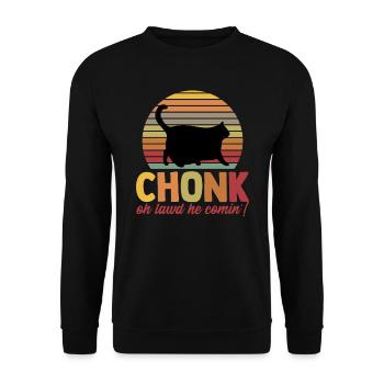 Chonk Oh Lawd Er kommt Chonkiest Chonk Chonky Meme - Unisex Pullover - Schwarz - Vorne - Alina (178cm) & Michal (187cm)