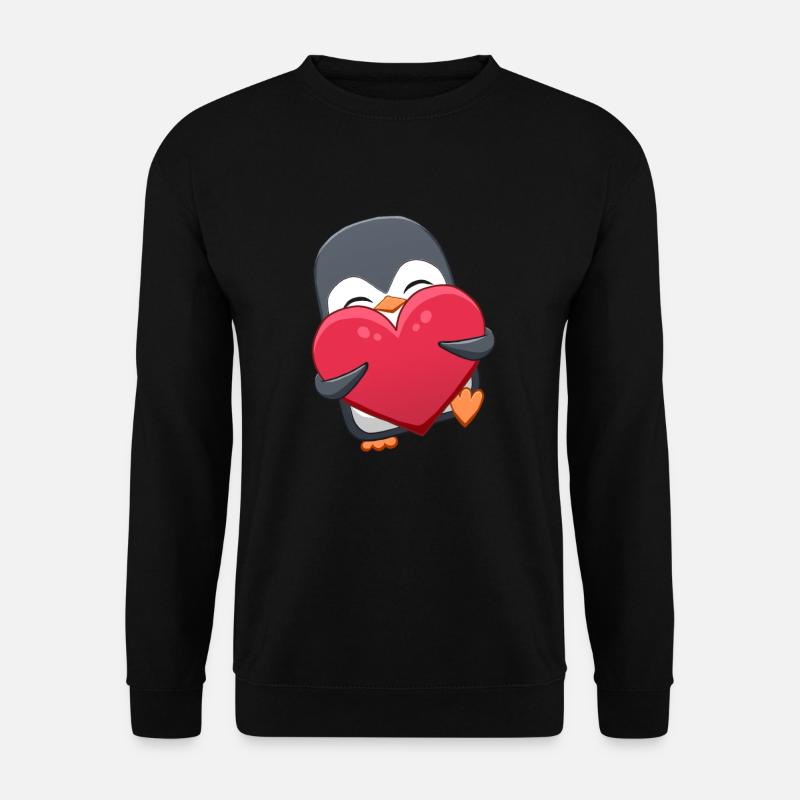 Pinguin mit Herz - Unisex Pullover - Schwarz